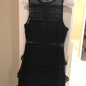 Black lace detail dress